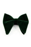 Dark Green Velvet Large Pointed Bow Tie For Men