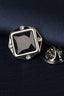 Silver Octagonal Starry Sand Crystal Men's Lapel Pin