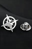 Silver Six-pointed Star Men's Lapel Pin