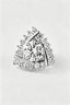Silver Triangle Halo Round Crystal Men's Lapel Pin