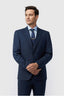 Charming Navy Notched Lapel Men's Suit With Waistcoat