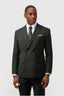 Fashion Black Peaked Lapel Double Breasted Men Suits
