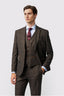 Glamorous Brown 3 Pieces Notched Lapel Checked Men Suits