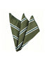 Olive Green White Dark Green Diagonal Stripe Pocket Square