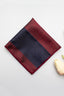 Deep Burgundy Navy Block Jacquard Men's Pocket Square