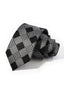 Black Gray Houndstooth Check Plaid Business Tie