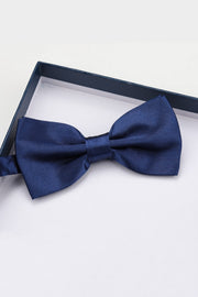 Stylish Navy Satin Bow Tie