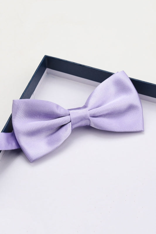 Gentle Lilac Navy Satin Bow Tie Main image