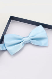Sky Blue Satin Bow Tie