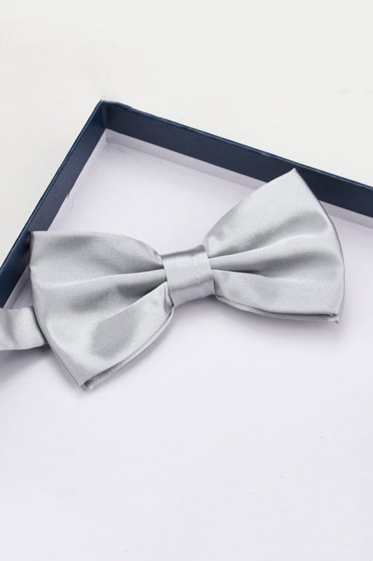 Modern Gray Satin Bow Tie Main image