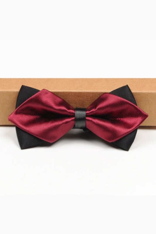 Two-Tone Red Pointed Men's Bow Tie