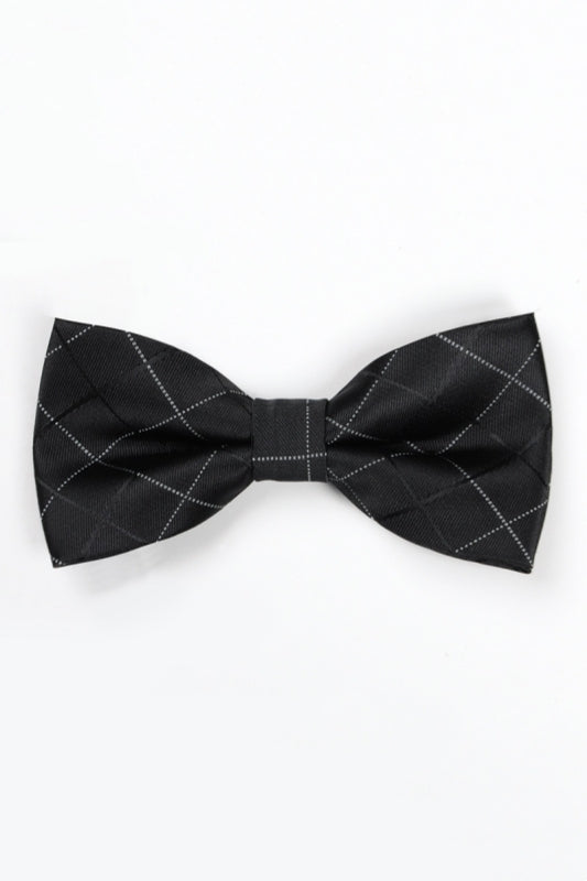 Classic Black Check Formal Bow Tie