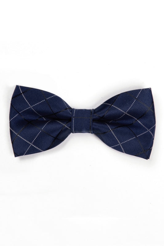 Navy Chic Check Formal Bow Tie