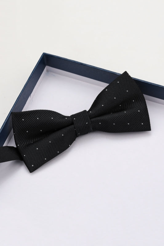 Black White Dot Men's Bow Tie