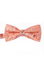 Peach Orange Floral Jacquard Men's Bow Tie