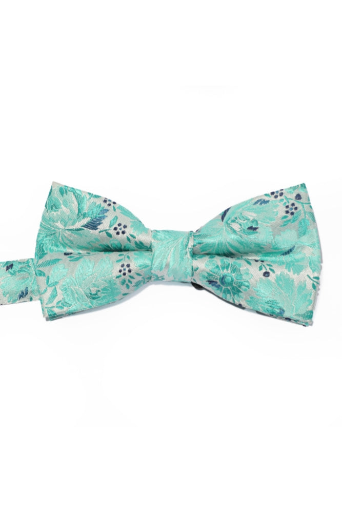 Mint Green Floral Jacquard Men's Bow Tie Main image