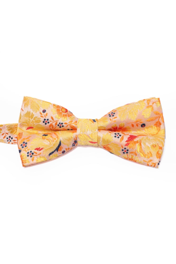Yellow Floral Jacquard Men's Bow Tie Main image