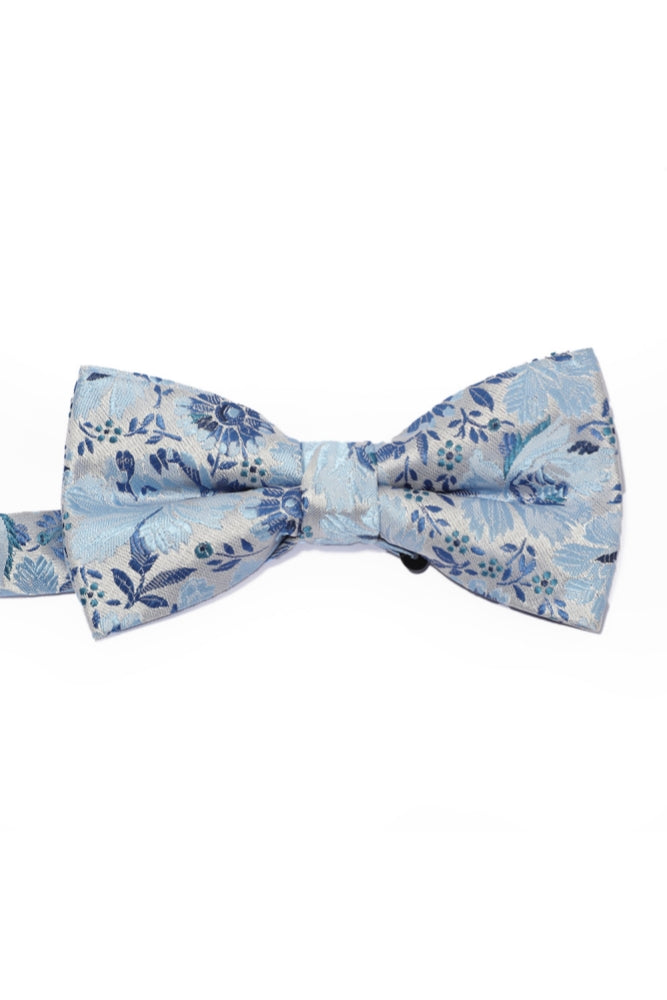 Sky Blue Floral Jacquard Men's Bow Tie Main image