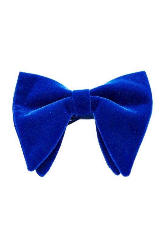 Royal Blue Velvet Large Pointed Bow Tie For Men Main image