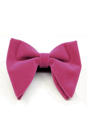 Rose Red Velvet Large Pointed Bow Tie For Men