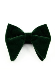 Dark Green Velvet Large Pointed Bow Tie For Men