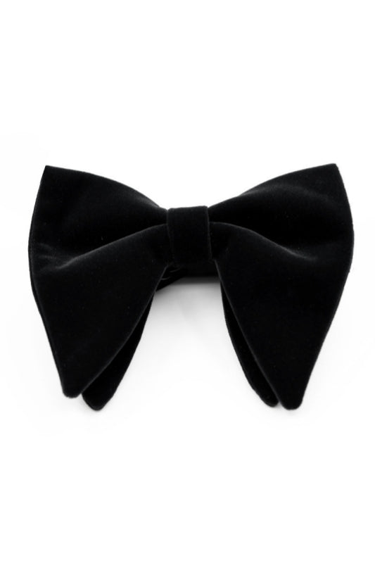 Black Velvet Large Pointed Bow Tie For Men Main image