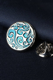 Blue Cloud Pattern Enamel Men's Lapel Pin
