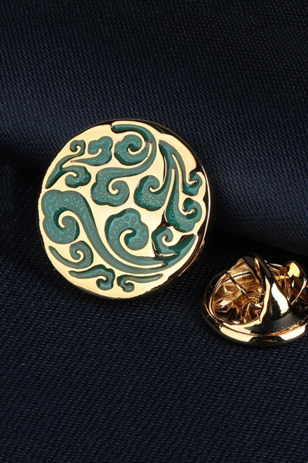 Green Cloud Pattern Enamel Men's Lapel Pin Main image