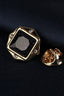 Gold Octagonal Starry Sand Crystal Men's Lapel Pin