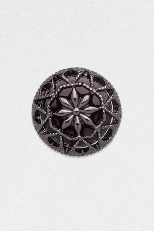 Black Hollow Floral Men's Lapel Pin Main image