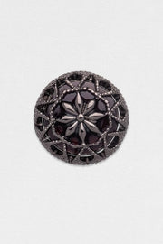 Black Hollow Floral Men's Lapel Pin