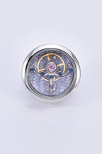 Vintage Silver Mechanical Lapel Pin For Men