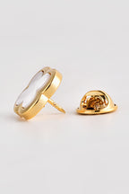 Gold Four Leaf Clover Natural Mother Of Pearl Lapel Pin For Men