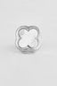 Silver Four Leaf Clover Natural Mother Of Pearl Lapel Pin For Men