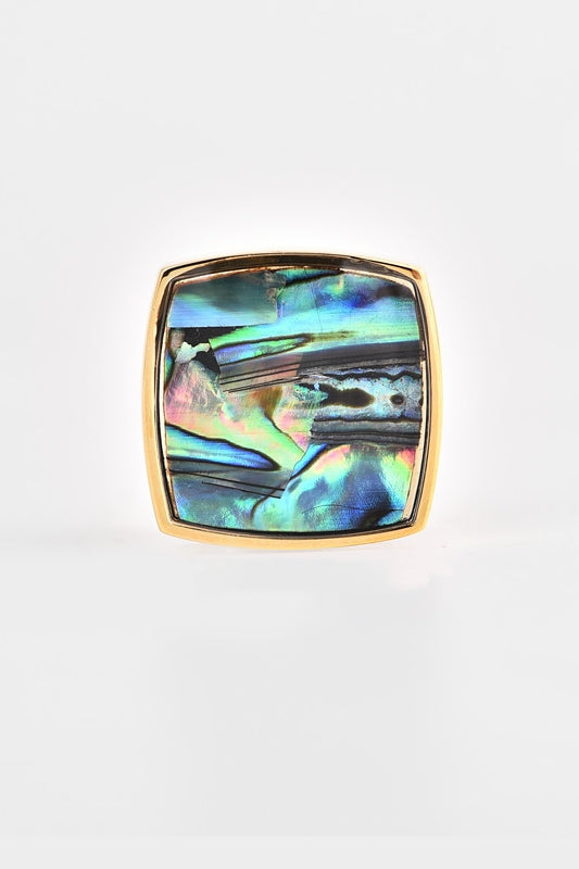 Gold Square Abalone Shell Lapel Pin For Men Main image