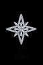 Silver Hollow Cross Star Crystal Lapel Pin