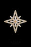 Gold Hollow Cross Star Crystal Lapel Pin