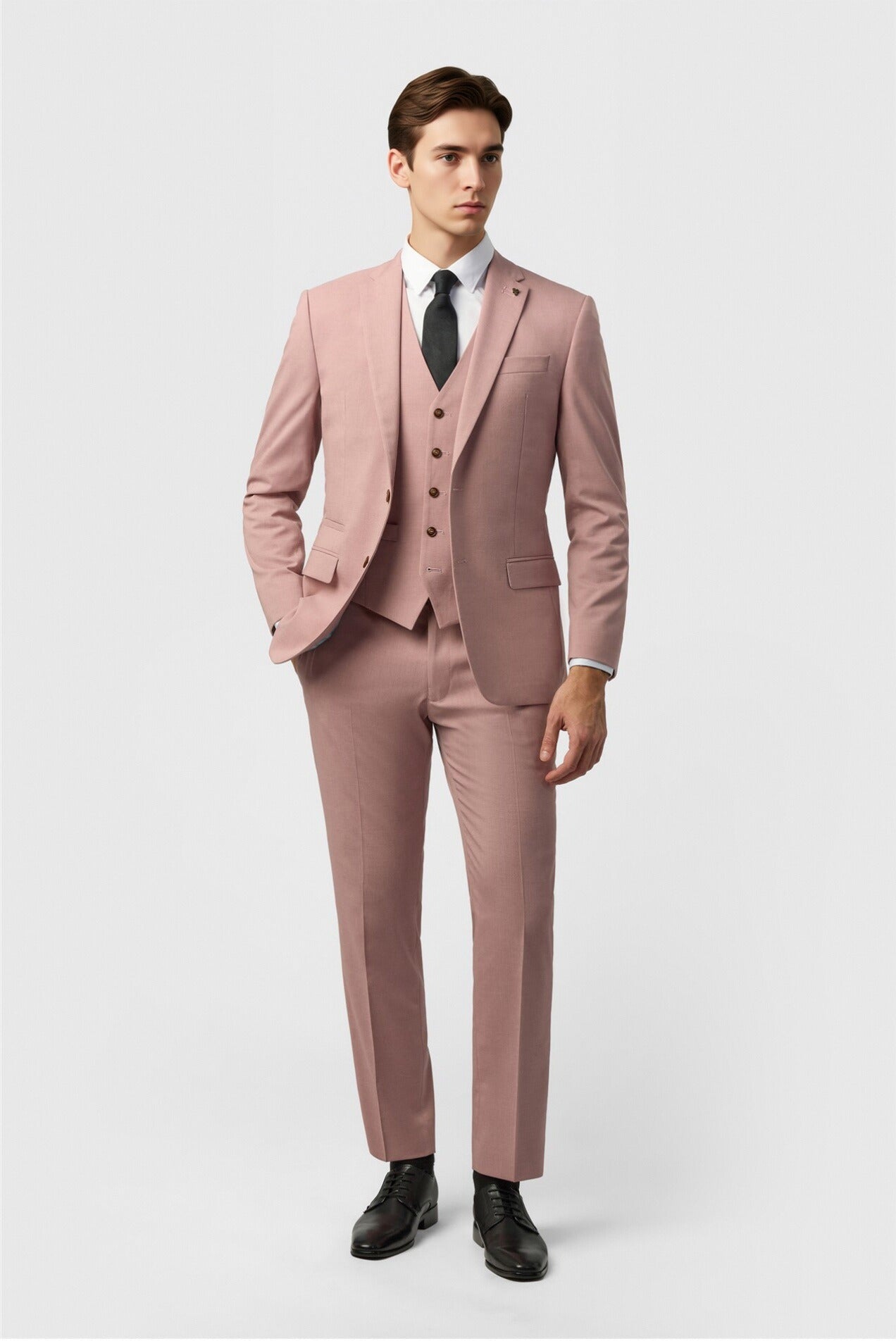 Trendy Pink 3 Pieces Notched Lapel Men Suit