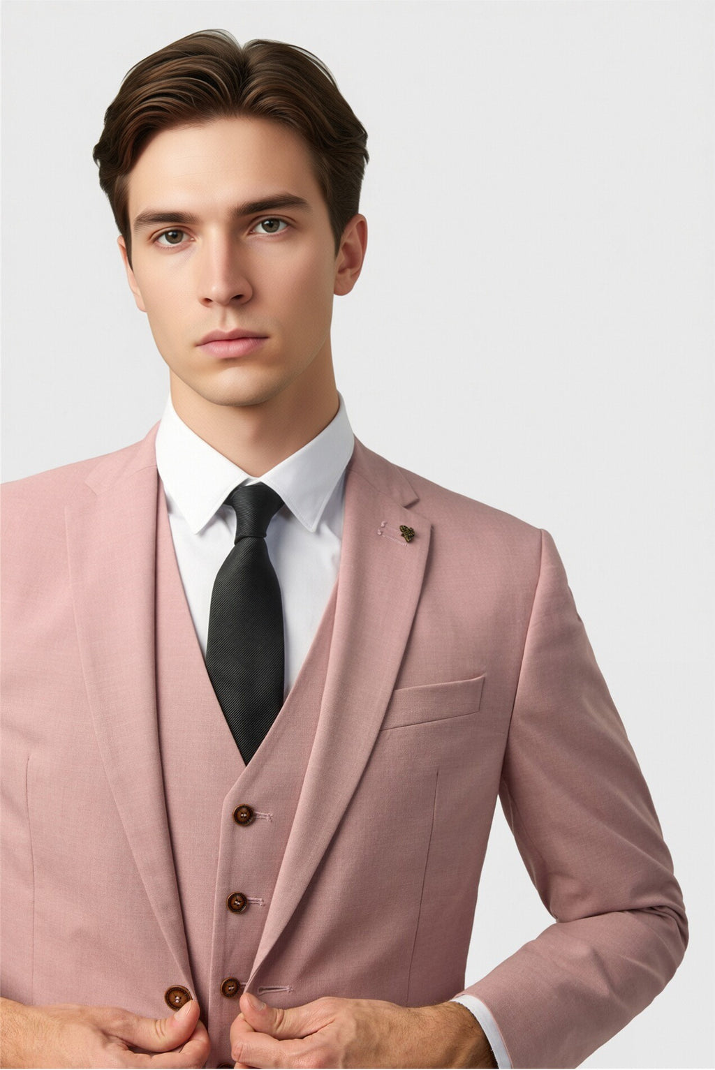 Trendy Pink 3 Pieces Notched Lapel Men Suit