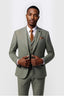 Chic Green Herringbone 3 Pieces Notched Lapel Men Suit