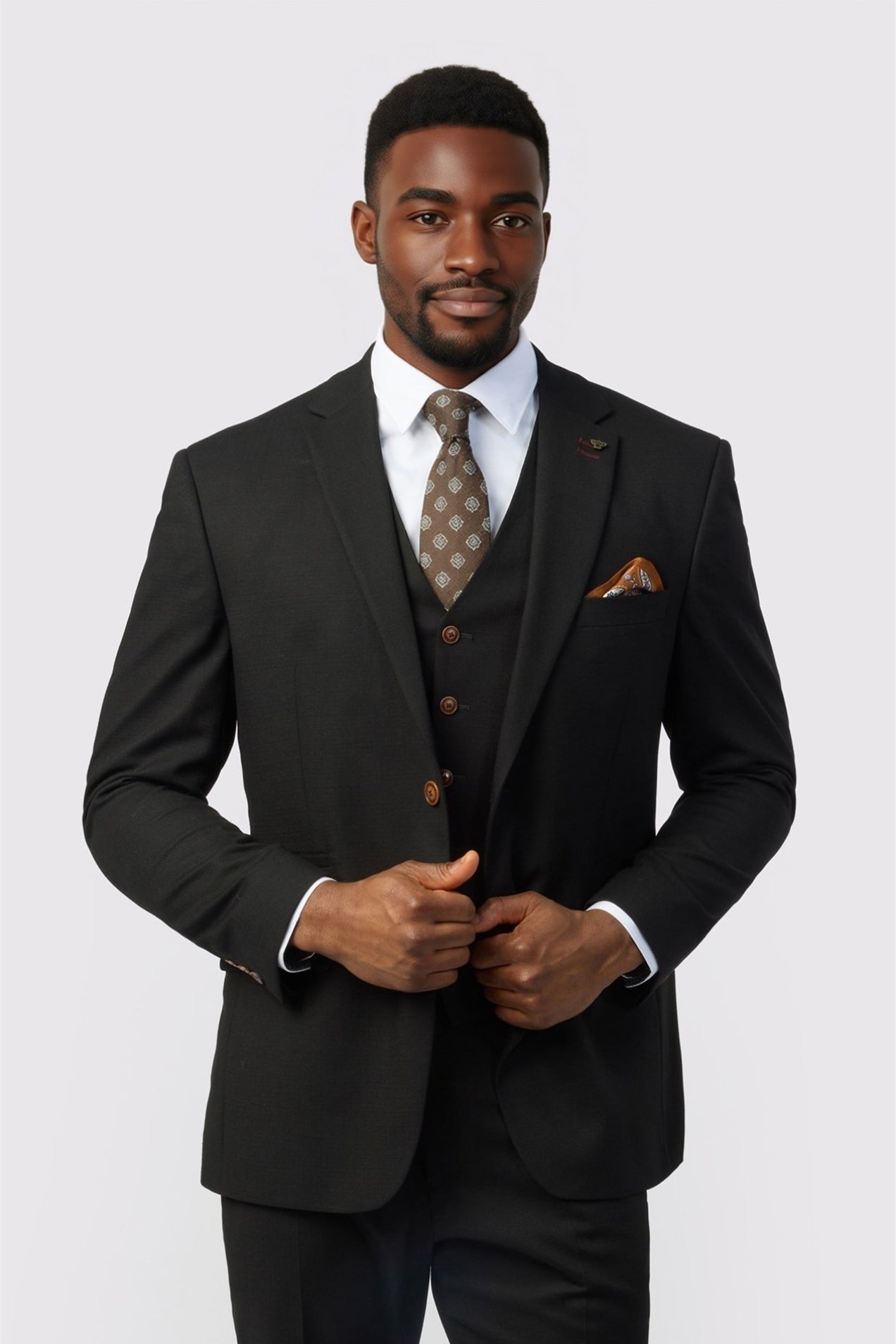 Classic Black 3 Pieces Notched Lapel Men Suits Main image