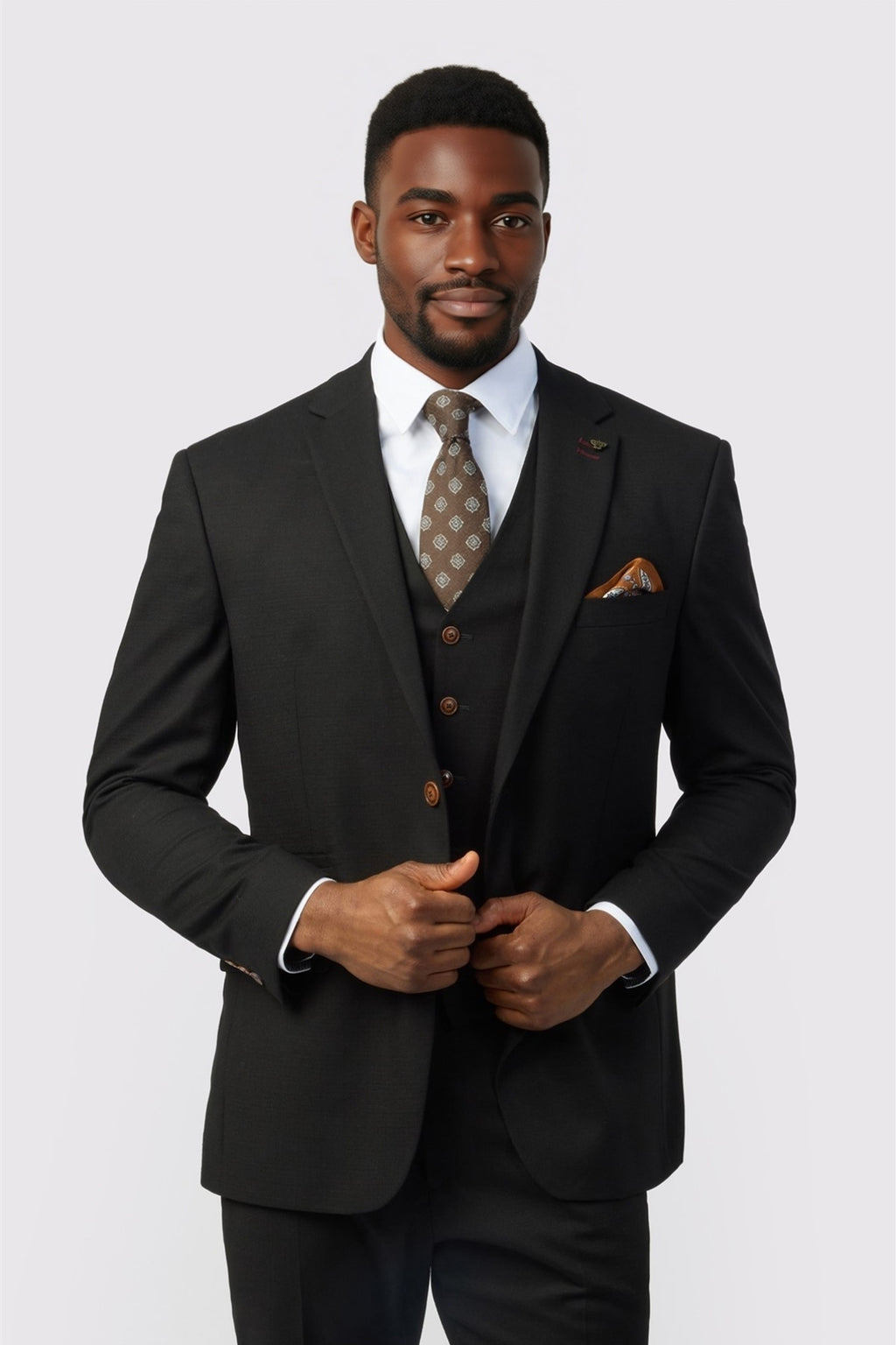 Classic Black 3 Pieces Notched Lapel Men Suits