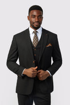 Classic Black 3 Pieces Notched Lapel Men Suits