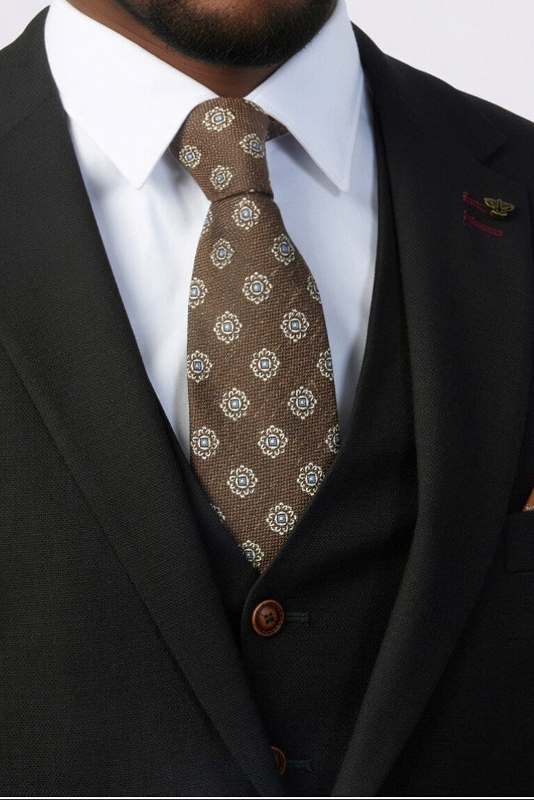 Classic Black 3 Pieces Notched Lapel Men Suits
