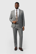 Bespoke Gray Notched Lapel 3 Pieces Men Suits