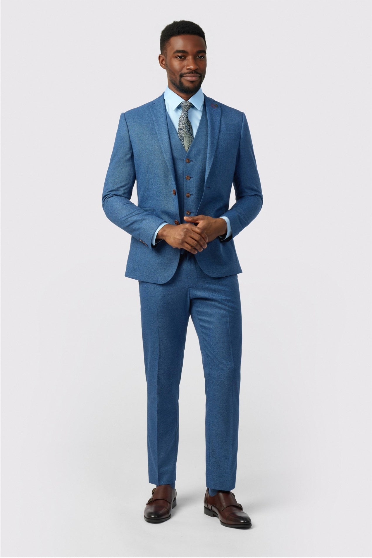 Popular Dark Blue Notched Lapel 3 Pieces Men Suits Secondary image