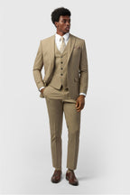 Chic Light Brown 3 Pieces Notched Lapel Men's Suits