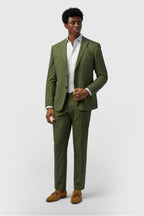 Best Fitted Olive Green 3 Pieces Notched Lapel Men's Suits