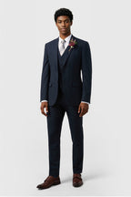 Handsome Navy 3 Pieces Notched Lapel Men Suits