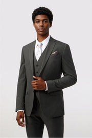 Charcoal Notched Lapel Suits For Men With Waistcoat